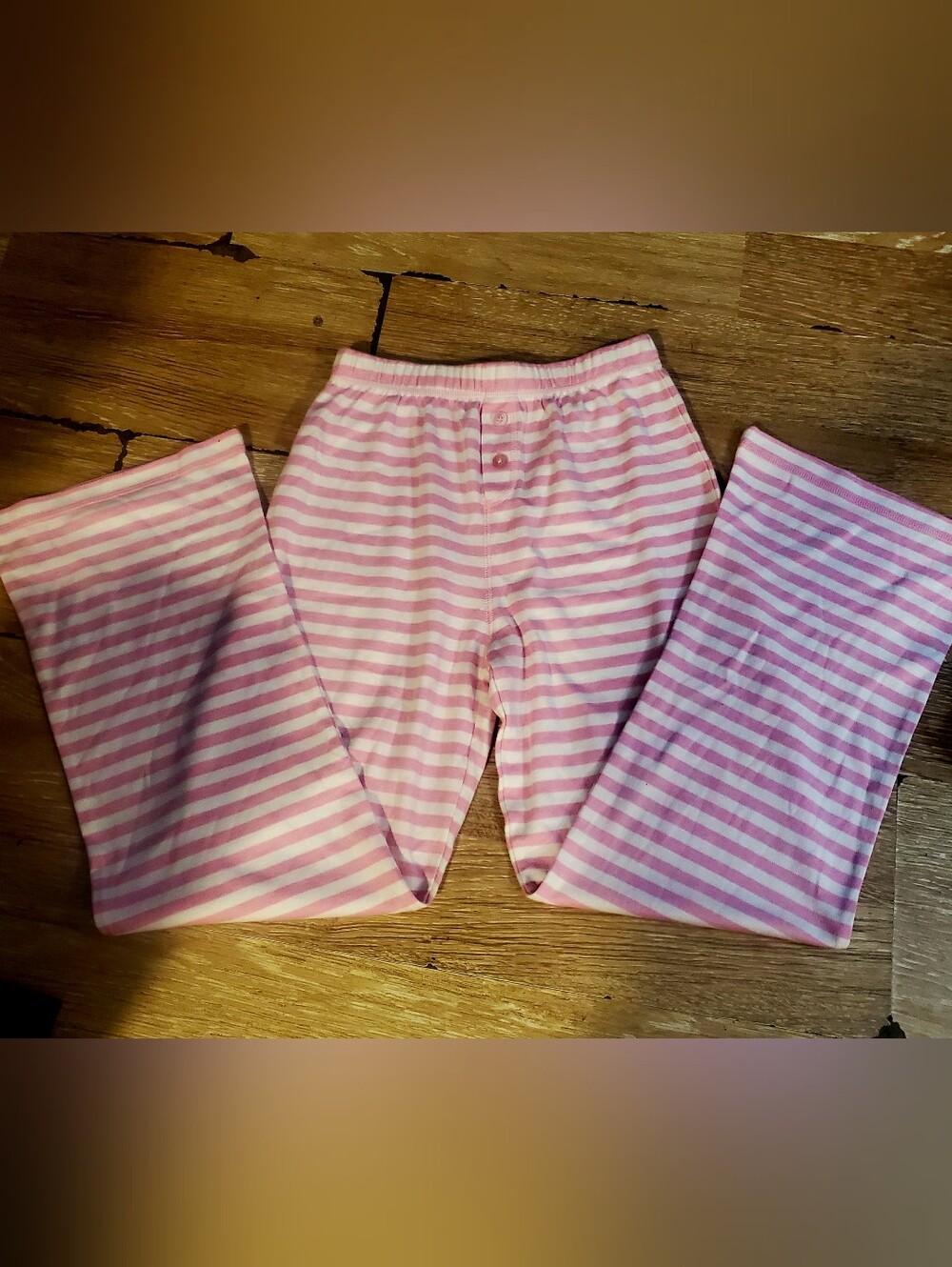 Womens Gathered Sundays Pink and White Striped Wide Leg Loubge Pants